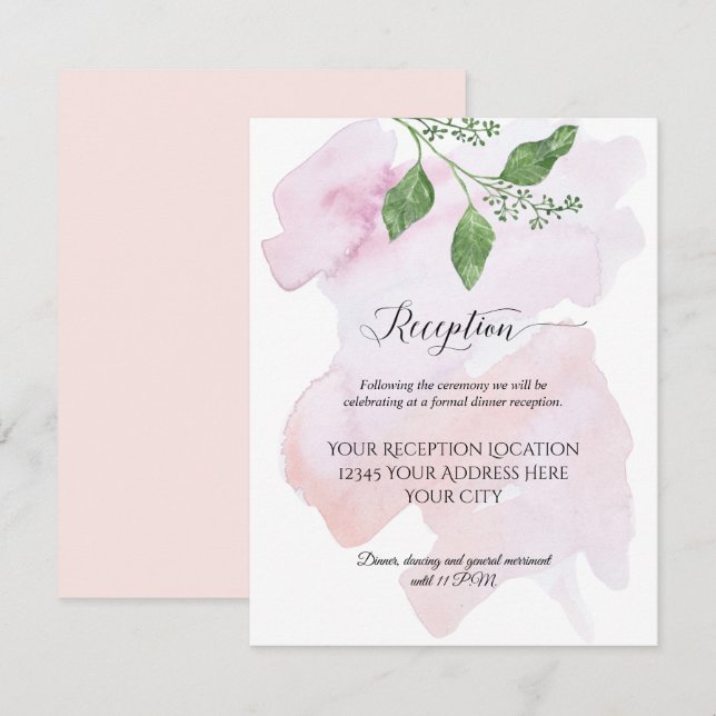 Reception Modern Simple Eucalyptus Foliage Wedding Invitation (Front/Back)