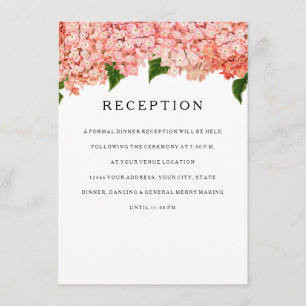 Reception MODERN Wide Stripe Vintage Hydrangea Enclosure Card