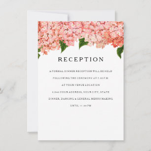 Reception MODERN Wide Stripe Vintage Hydrangea Invitation