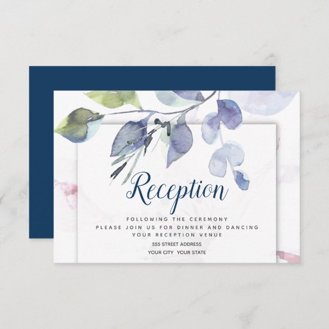 Reception | Muted Apple Greenery Invitation (Front/Back)