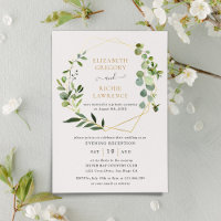 Reception Only Gold Geometric Greenery Wedding