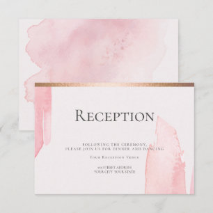 Reception Pink Blush Watercolor Wash Invitation