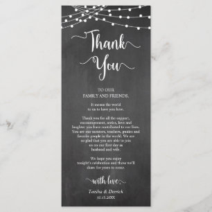 Reception Place Setting Thank You, chalkboard Card