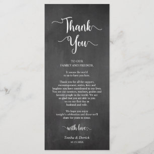 Reception Place Setting Thank You, chalkboard card