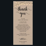 Reception Place Setting Thank You, Kraft Cards<br><div class="desc">This is the Modern beautiful Rustic, in Farm Kraft, String lights, Black font, Place Setting Thank You Cards. Share the love and show your appreciation to your guests, when they sit down at their seat and read this personalised charming thank you place setting card. It's a wonderful way to kick...</div>