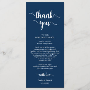 Reception Place Setting Thank You Rustic Blue Card
