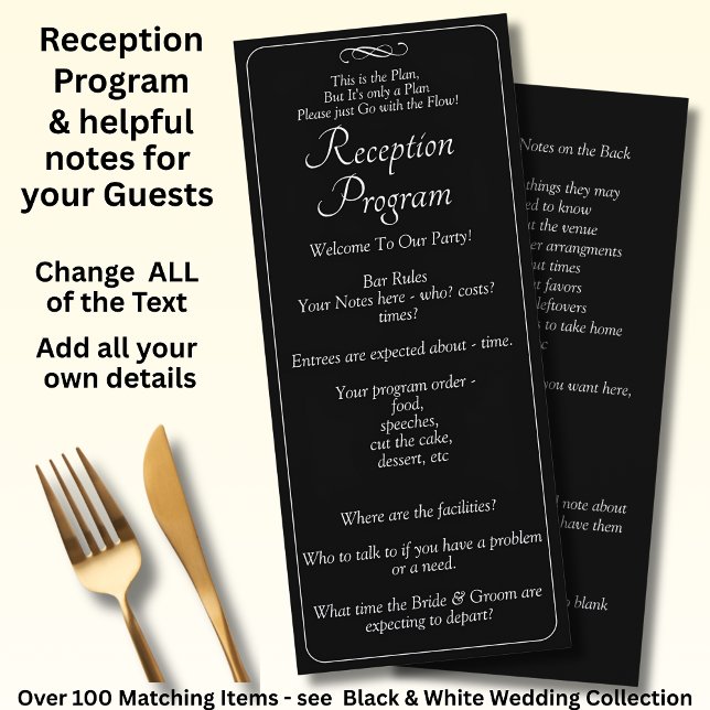 Reception Program -Black White Infinity Scroll, Menu (Creator Uploaded)