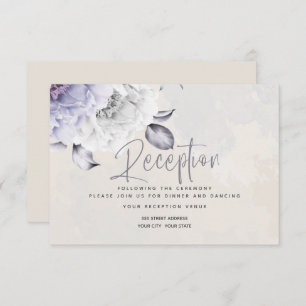 RECEPTION   Rustic Lilac and Alabaster Peony Flora Invitation