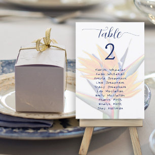 Reception Seating Table Number Names List Cards