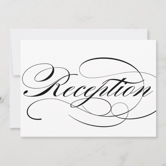 Reception sign for wedding in beautiful script (Front)