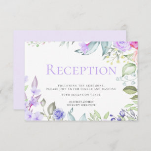 Reception   Spring Pink Lilac Floral Frame Invitation