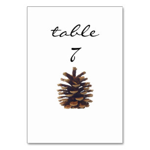 Reception Table Number Rustic Pinecone