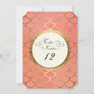Reception Table Numbers Faux Gold Art Deco Wedding