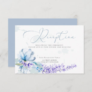 RECEPTION Watercolor Lavender -Dusty Blue Floral Invitation