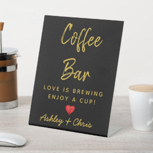 Reception Wedding Coffee Bar Anniversary Party Pedestal Sign