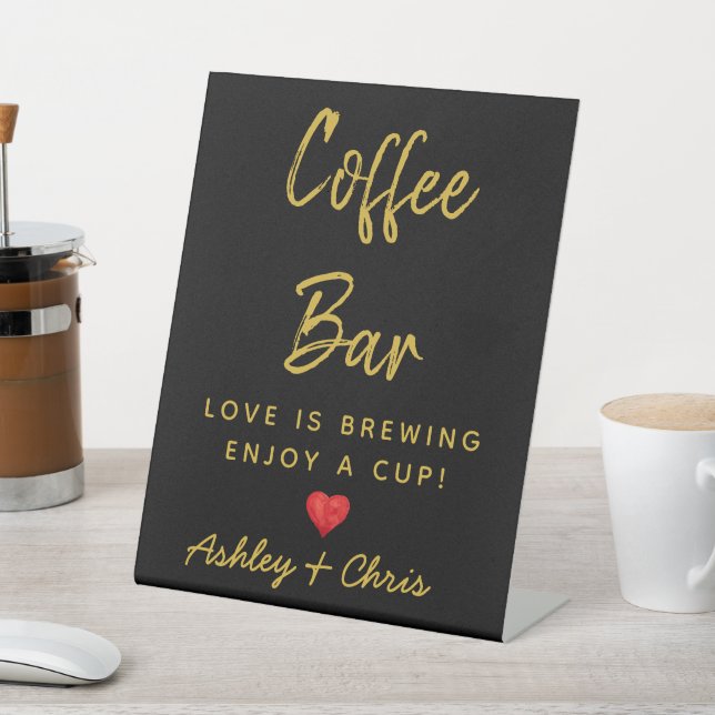 Reception Wedding Coffee Bar Anniversary Party Pedestal Sign (In SItu)