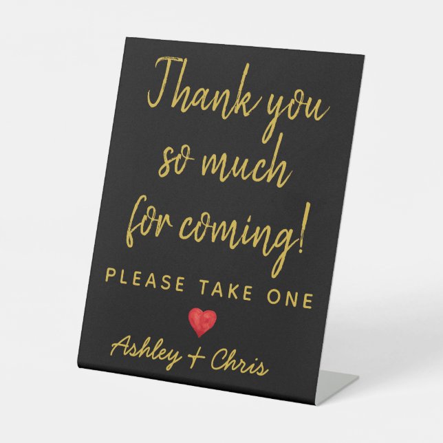 Reception Wedding Favours Engagement Bridal Shower Pedestal Sign (Front)