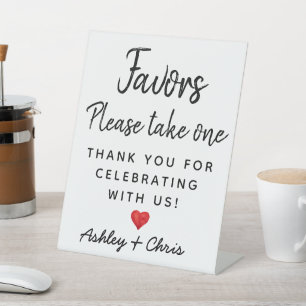 Reception Wedding Favours Engagement Bridal Shower Pedestal Sign