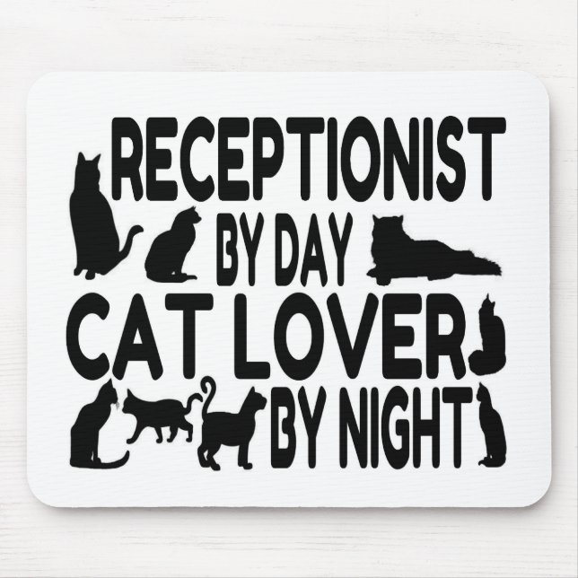 Receptionist Cat Lover Mouse Mat (Front)