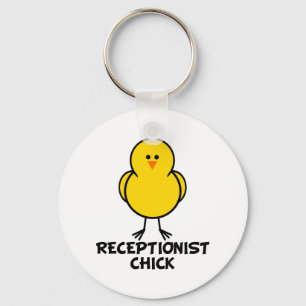 Receptionist Chick Key Ring