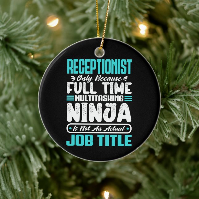 Receptionist Job Title Profession Office Worker Ceramic Tree Decoration (Tree)