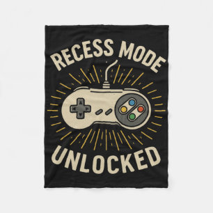 Recess Mode Unlocked Retro School Gamer Controller Fleece Blanket