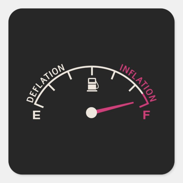 Recession Deflation Fuel gauge Square Sticker (Front)