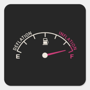 Recession Deflation Fuel gauge Square Sticker