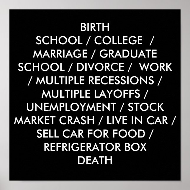 RECESSION POSTER #1: The Life List (Front)