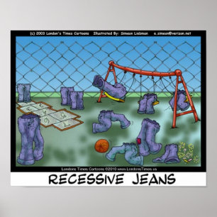 Recessive Jeans Funny Collecible Art Canvas Prints