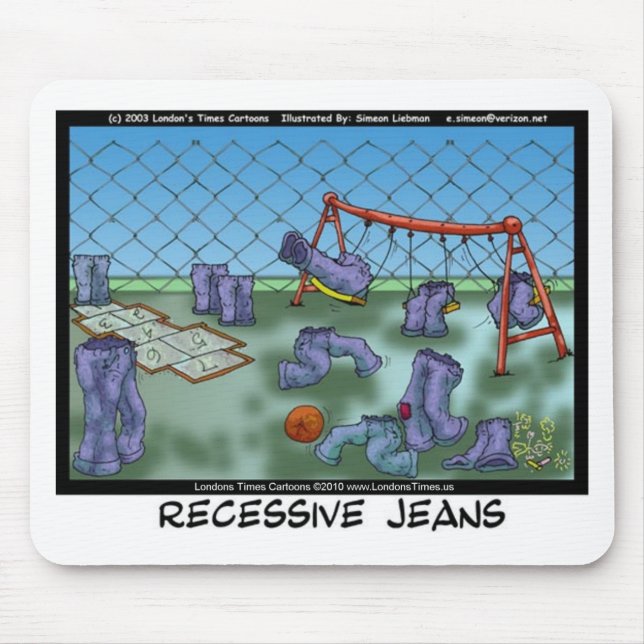 Recessive Jeans Funny Gifts Tees & Collectibles Mouse Mat (Front)
