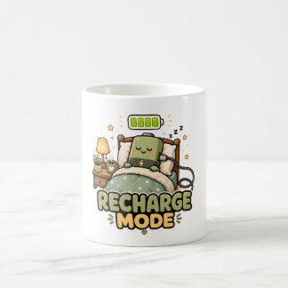 Recharge Mode | Sleepy Battery Cosy Minimalist Coffee Mug