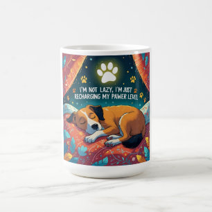 Recharge My Pawer Level Funny Dog Coffee Mug Gift