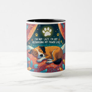 Recharge My Pawer Level Funny Dog Coffee Mug Gift