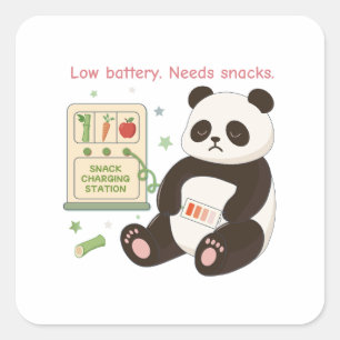 Recharge with Bamboo Snacks Square Sticker