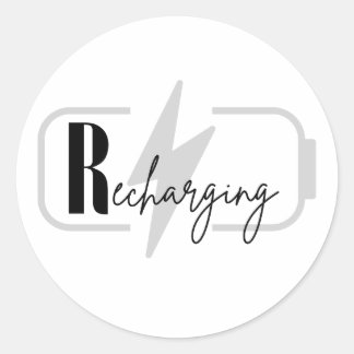 Recharging classic round sticker