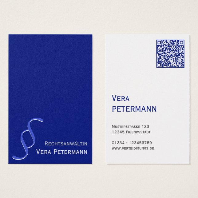 Rechtsanwalt blau grau weiß  (Front & Back)