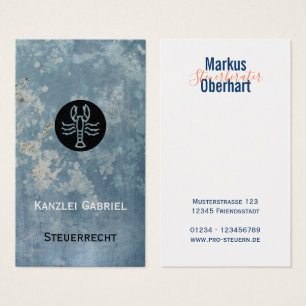 Rechtsanwalt Visitenkarten blau