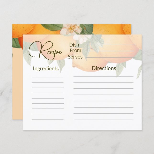 Recipe  (Front/Back)