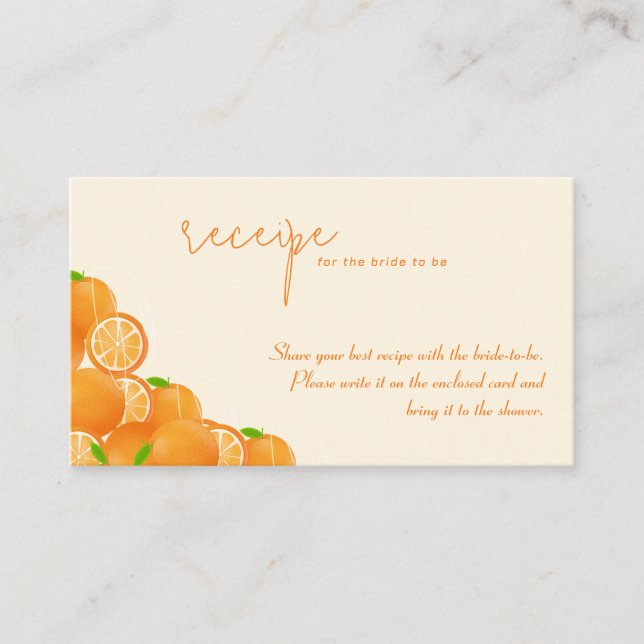 Recipe Advice Bridal Shower Enclosure Card (Front)