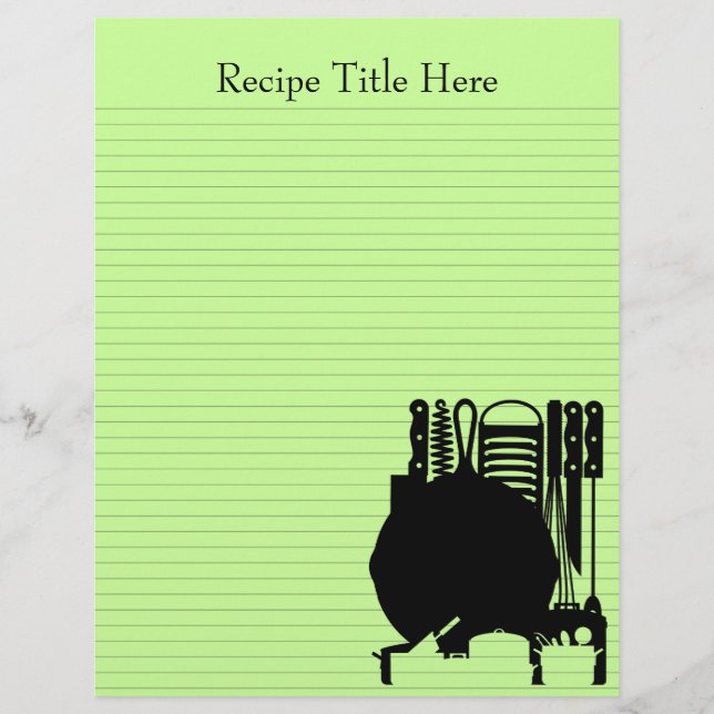 Recipe Binder Sheets 8.5x11 Customisable Both Side (Front)