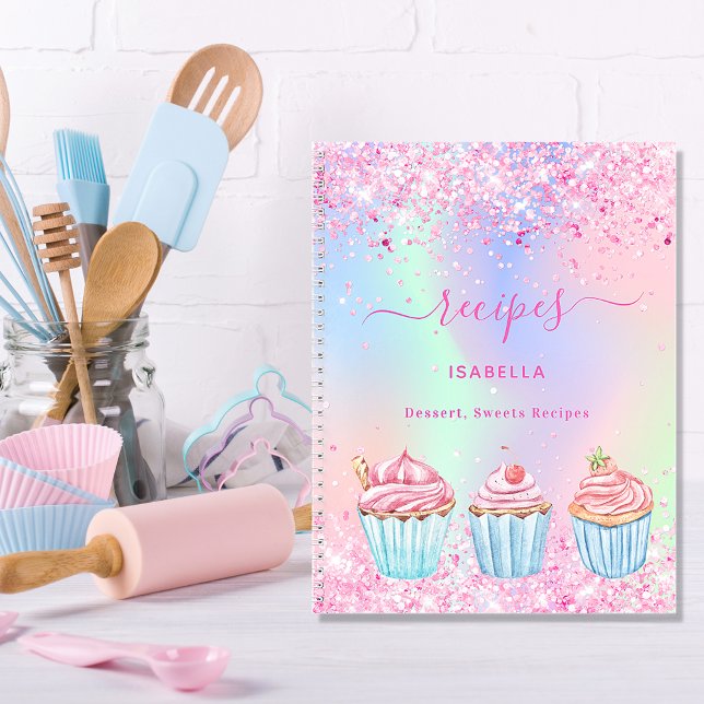 Recipe blush pink baking cupcakes name notebook (Creator Uploaded)