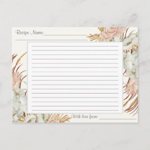 Recipe Boho Floral Muted Tropical Palm Greenery  Postcard