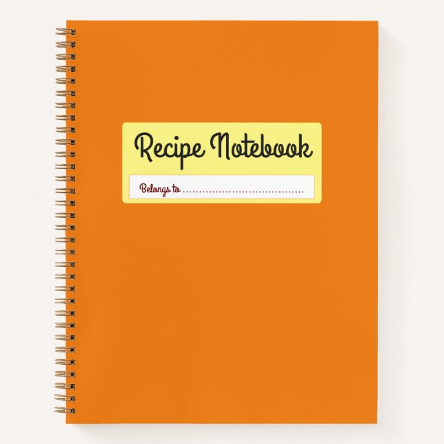 Recipe Book: A Blank Cookbook To Write In Your Own Notebook (Front)