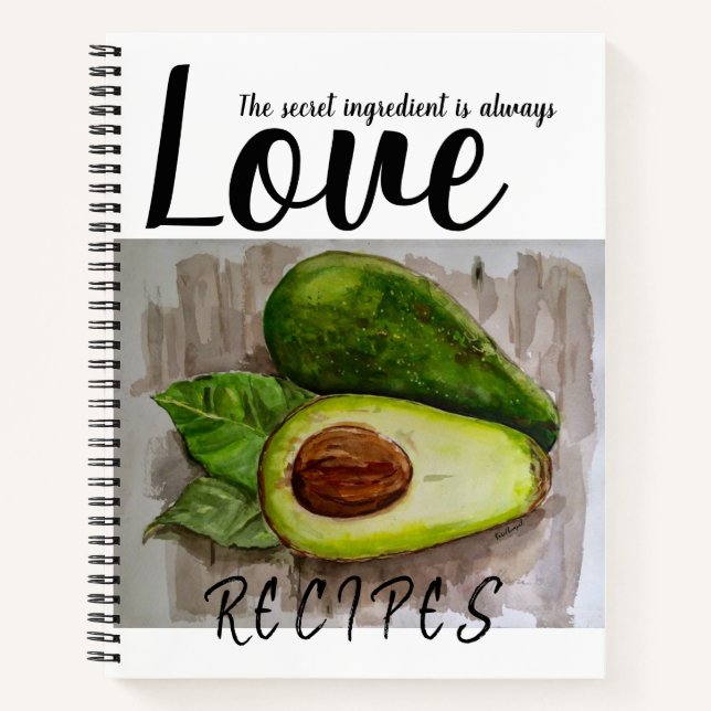 Recipe Book Avocado Art Design (Front)