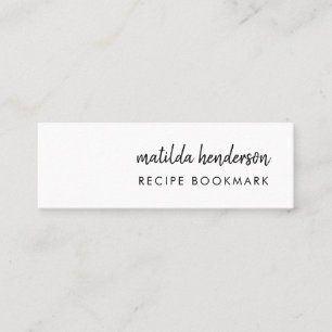 Recipe Book Favourite Recipes Mini Bookmark Card