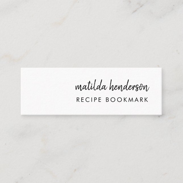 Recipe Book Favourite Recipes Mini Bookmark Card (Front)