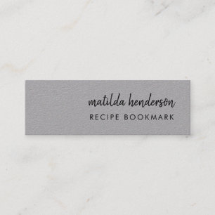 Recipe Book   Grey Recipes Mini Bookmark Card