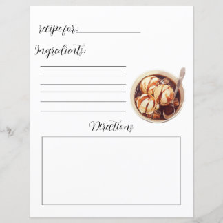 Recipe Book Page for Homemade Ice Cream