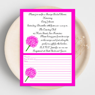 Recipe Bridal Shower Invitation - Pink Recipe Card